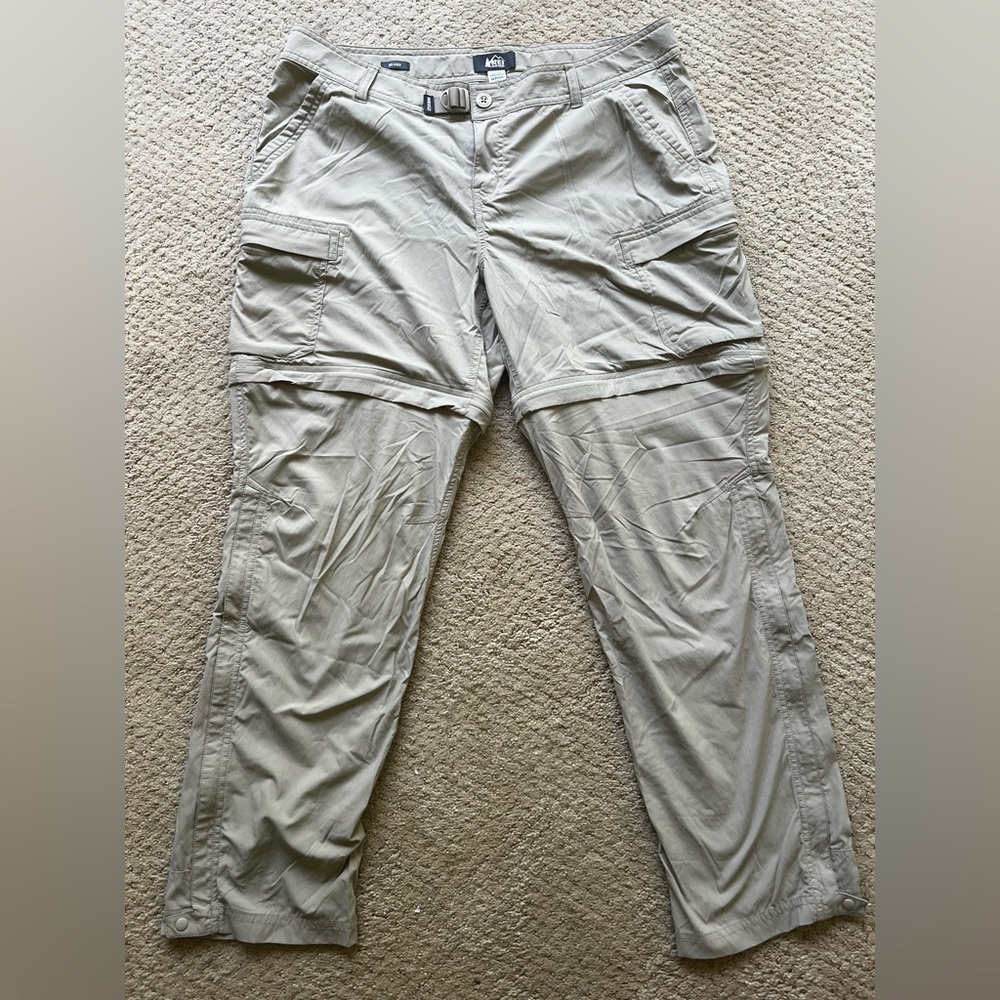 REI Gray Convertible Cargo Pants Relaxed Fit